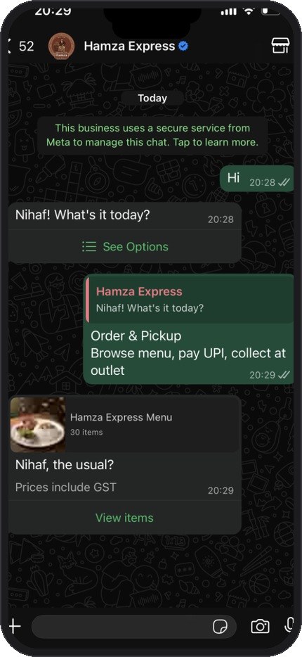 Customer taps Order — catalog appears